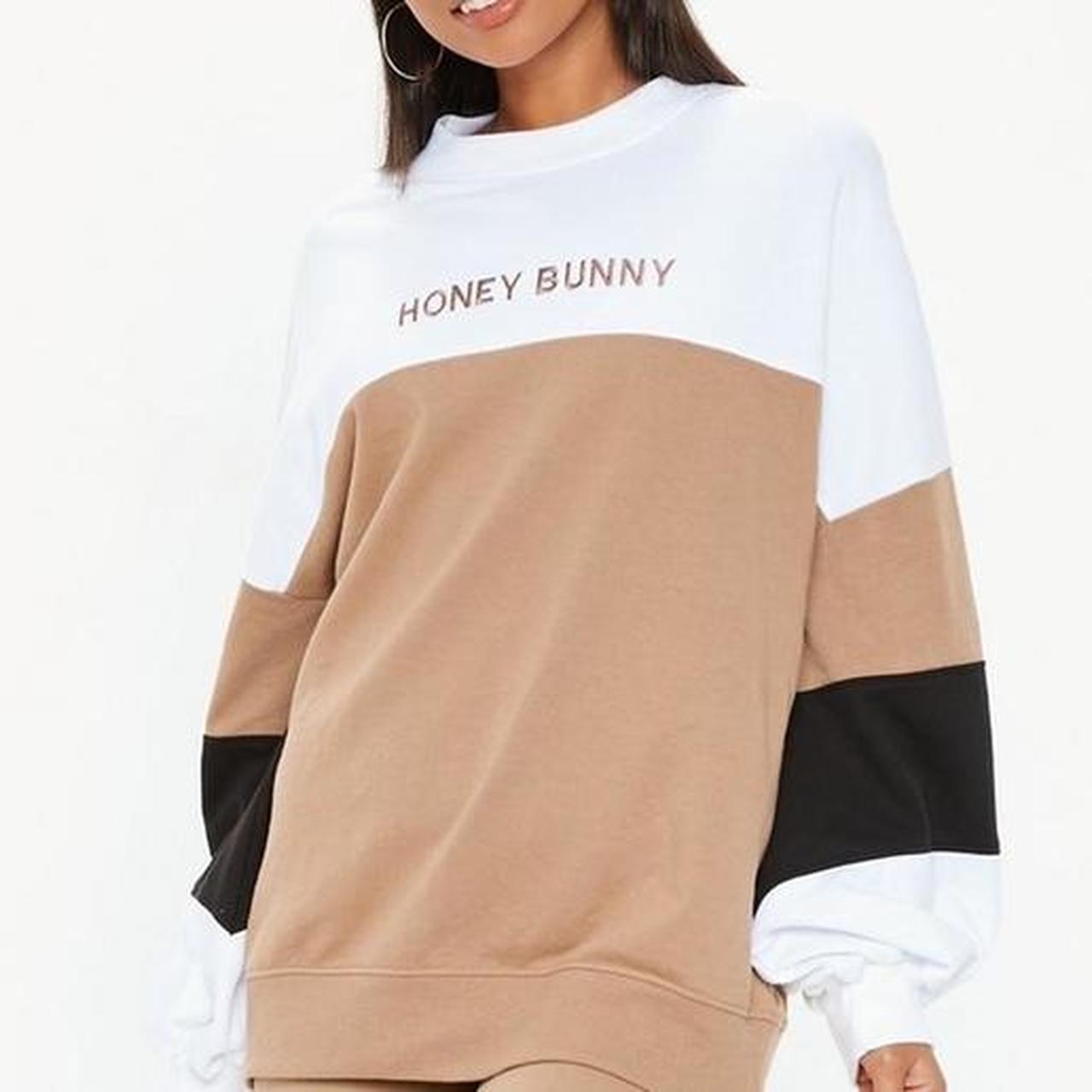 Missguided honey bunny slogan sweatshirt cream