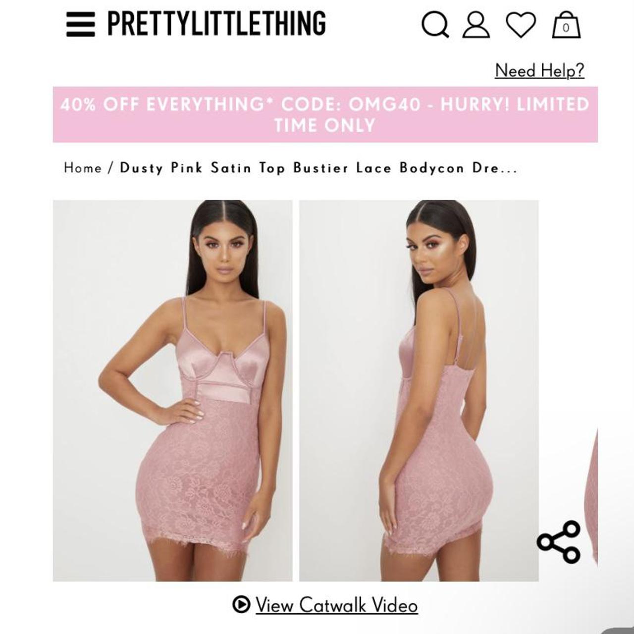 Dusty pink satin top bustier lace bodycon sales dress