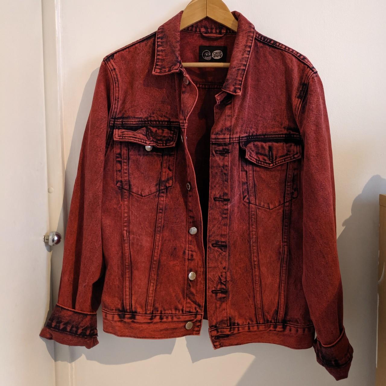 Cheap Monday burgundy denim vintage jacket. High