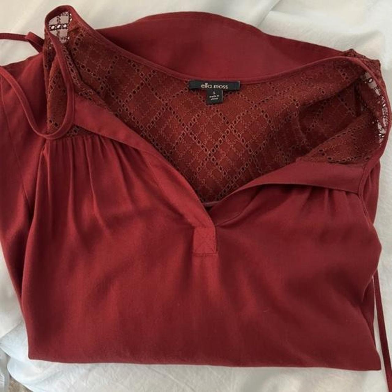 Ella Moss Women's Burgundy and Red Blouse (2)