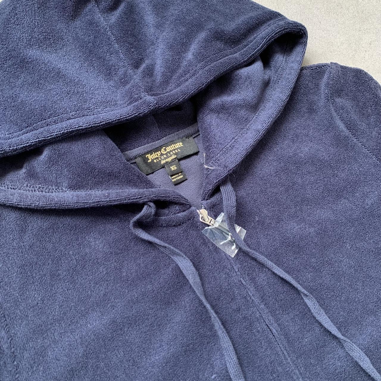 Juicy Couture short sleeve zip hoodie in navy.... - Depop