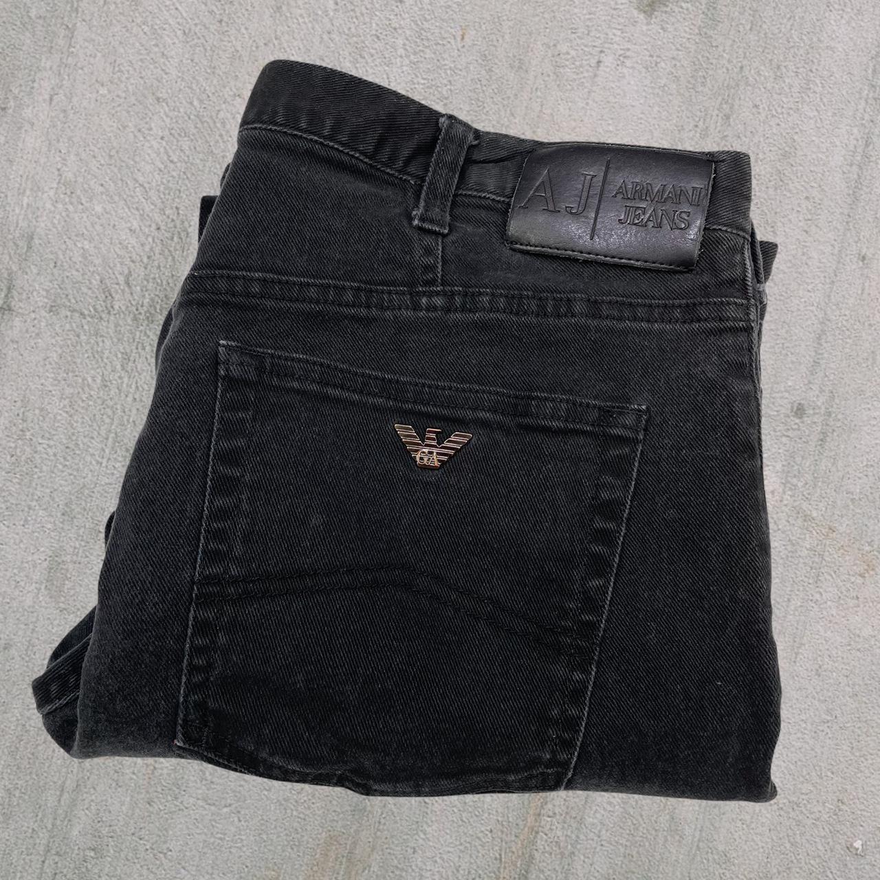Armani Jeans Men's Black Jeans Depop