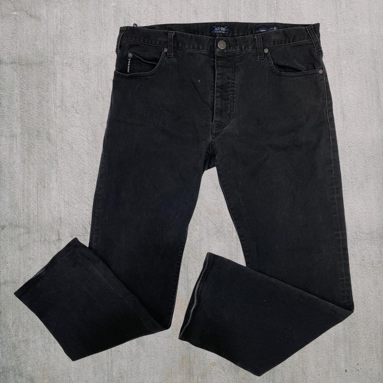 Armani Jeans Men's Black Jeans Depop