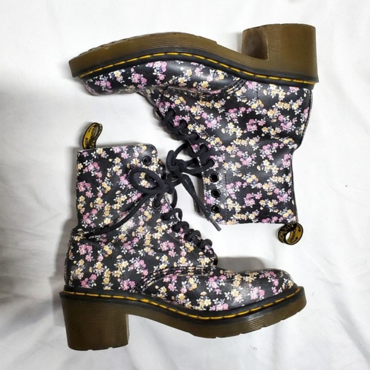Dr. Martens Clemency Combat Boots in Floral size on... - Depop