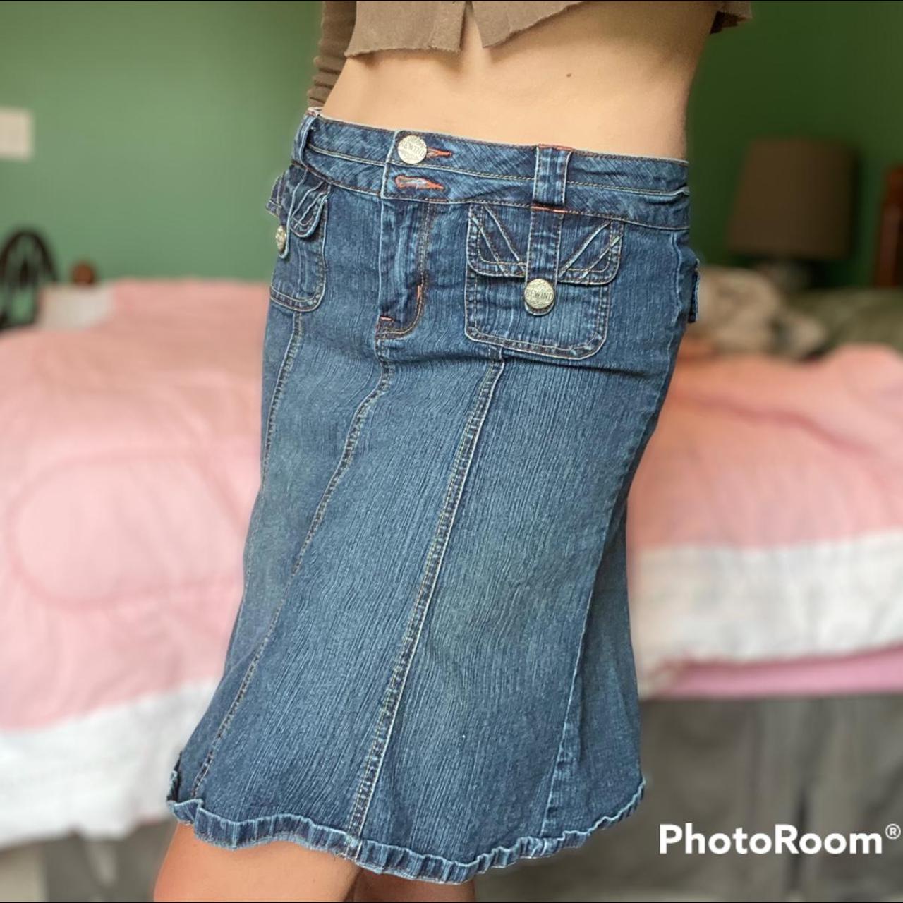 90s vintage denim skirt 💛Free... - Depop