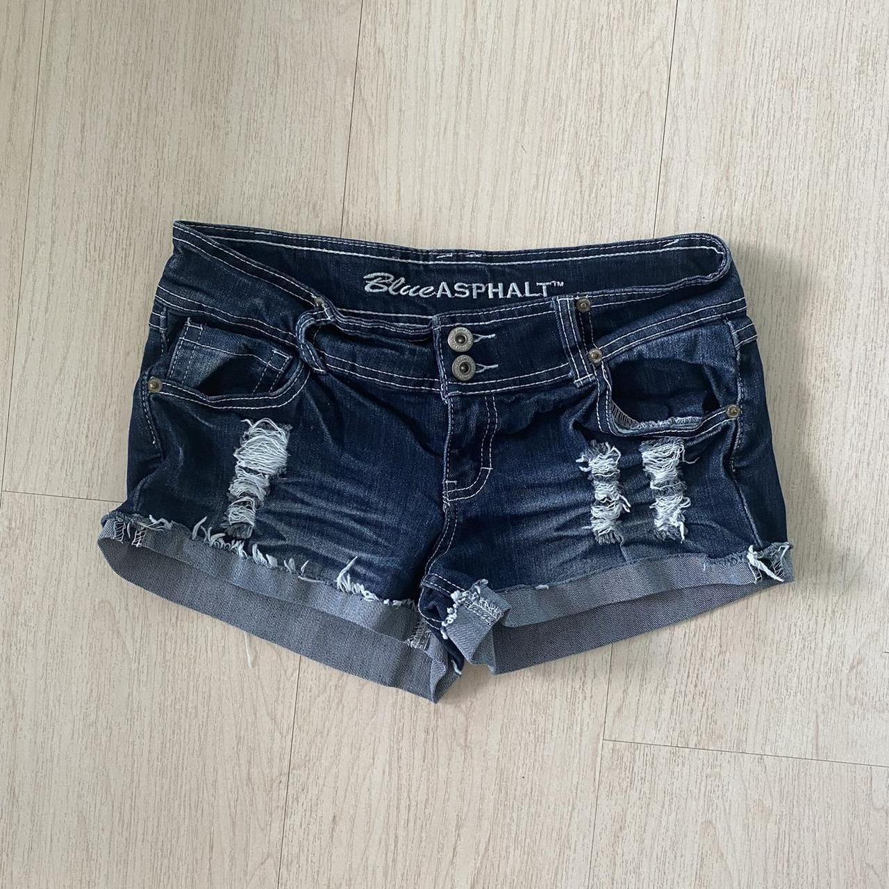 Early 2000s y2k low rise distressed dark washed - Depop