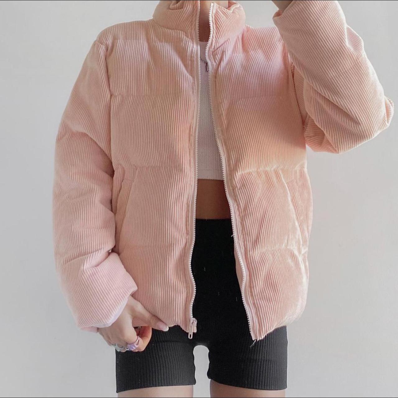 pink corduroy puffer