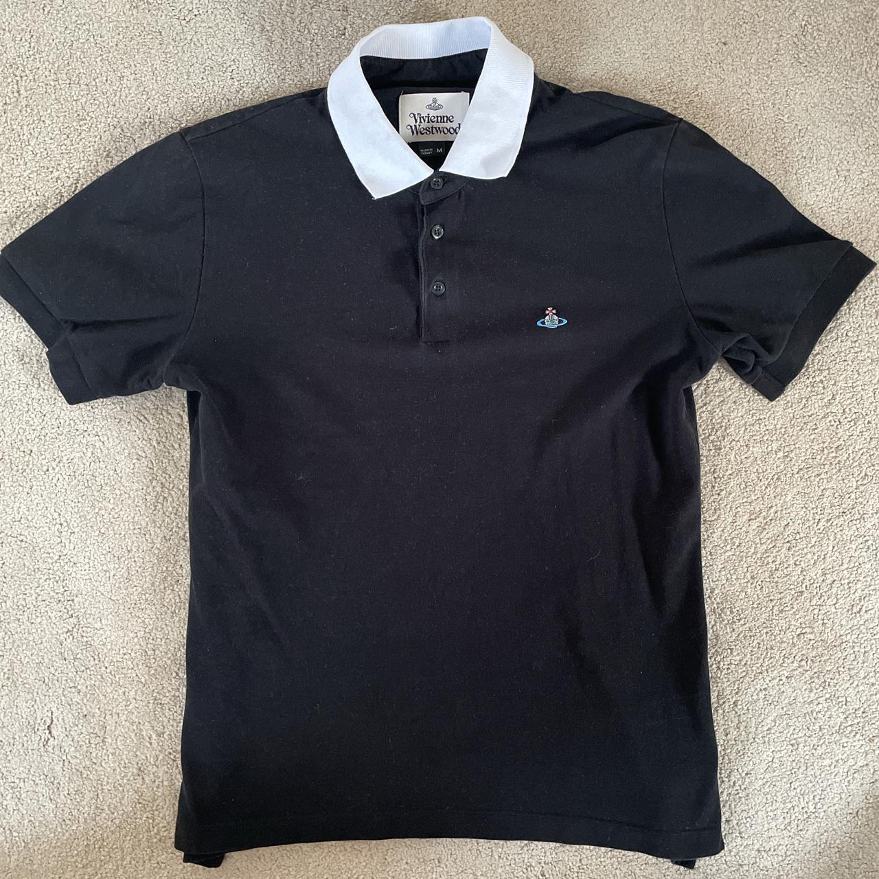 Vivienne Westwood black polo ,white collar