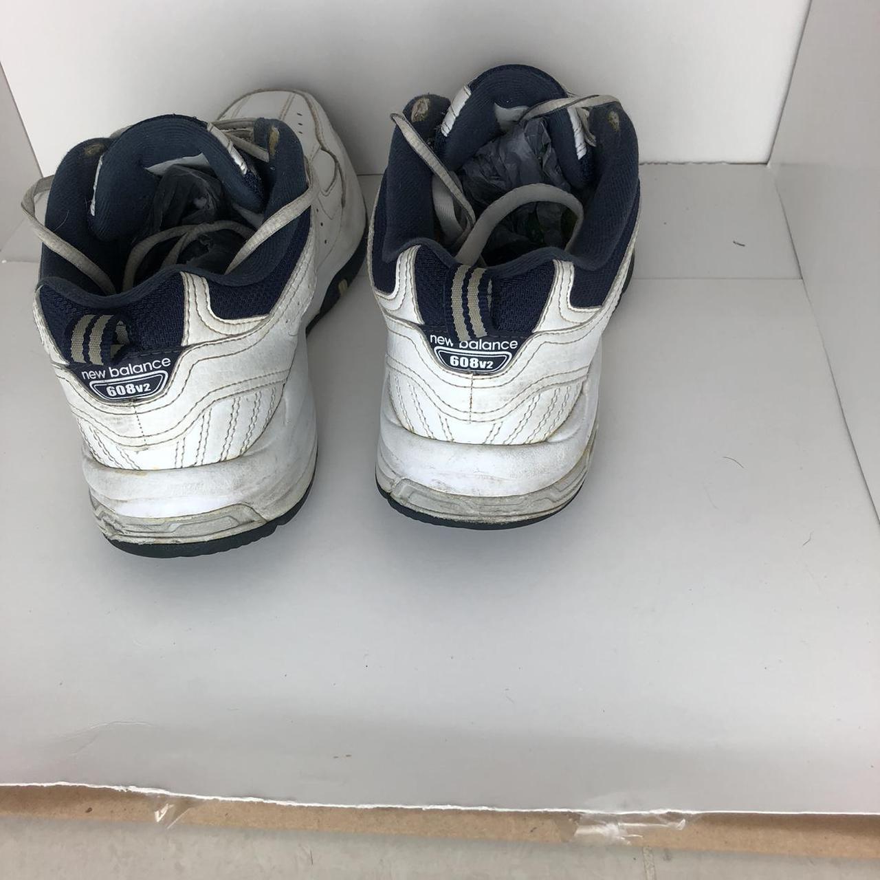New balance 608 v2 white and navy blue shoes Size... - Depop