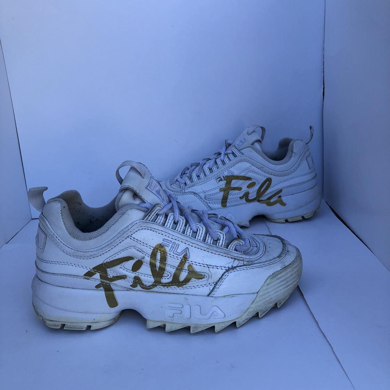 Fila disruptor script outlet silver