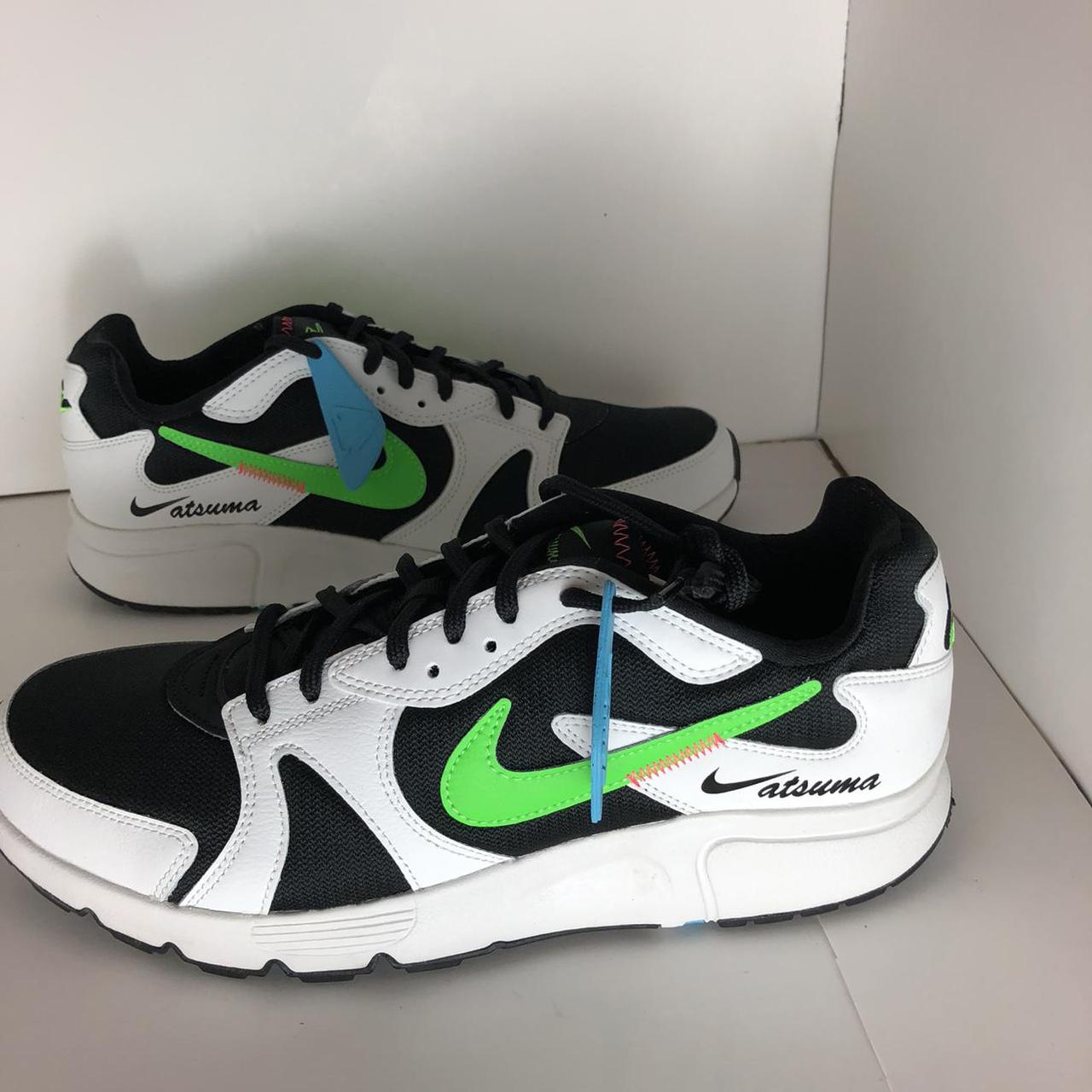 Nike Mens Atsuma Running Shoes Black/Green Depop