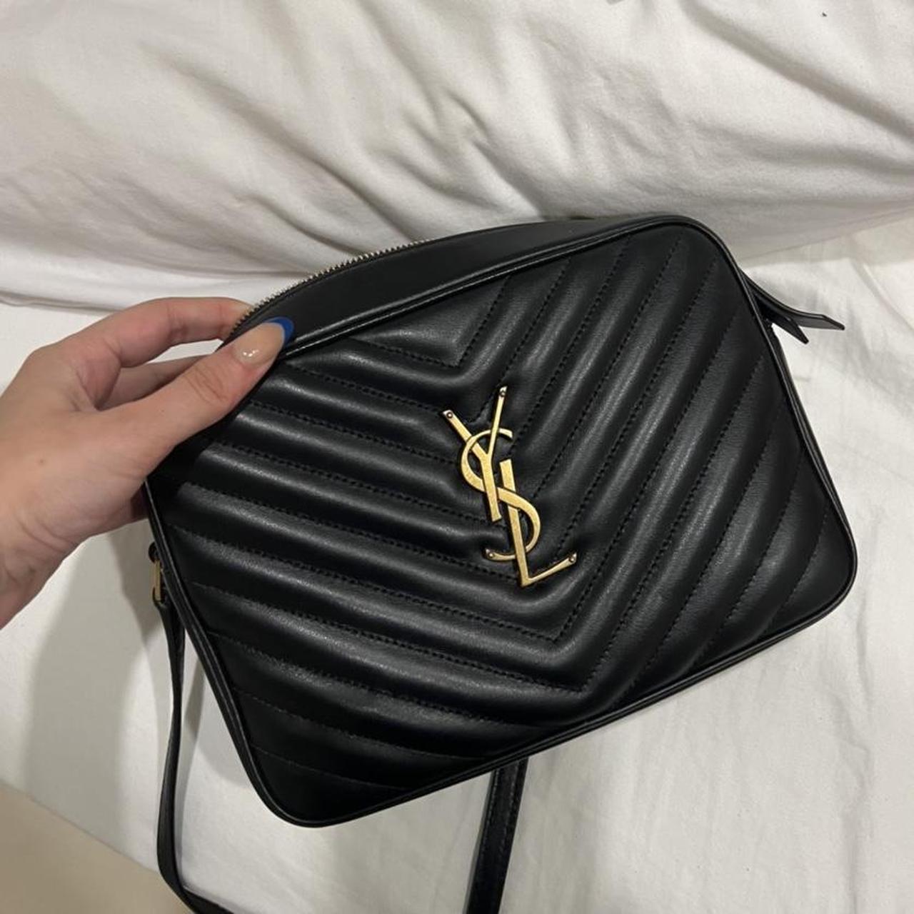 YSL Lou Camera Bag in Quilted Leather, gold... Depop