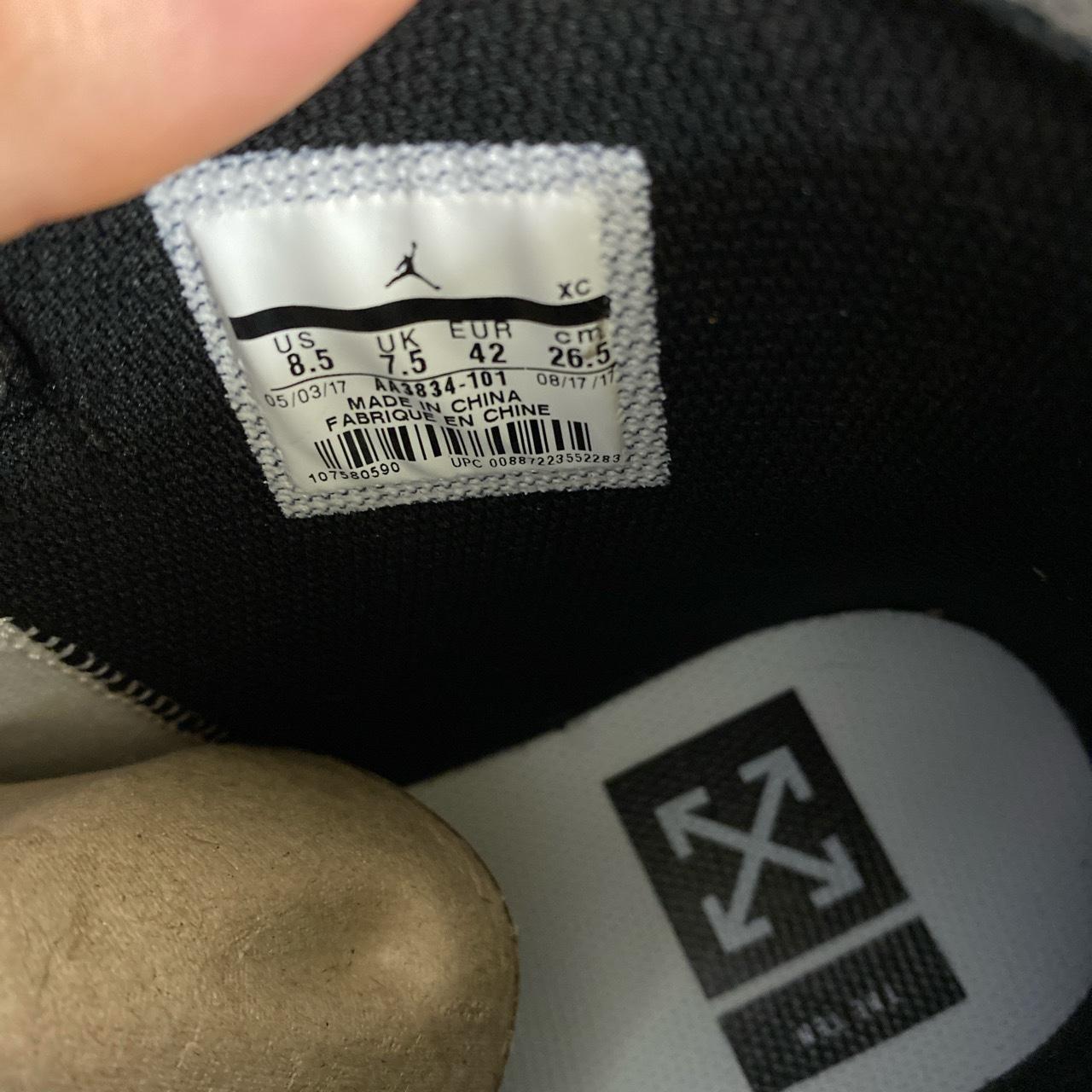 off white jordans tag