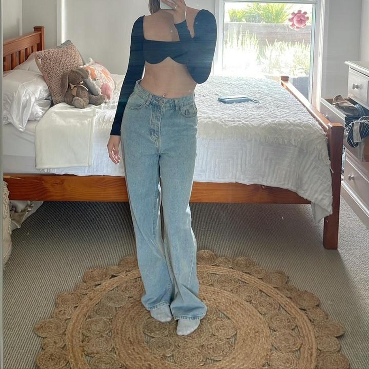 Low rise baggy wide leg jeans, in perfect condition,... - Depop