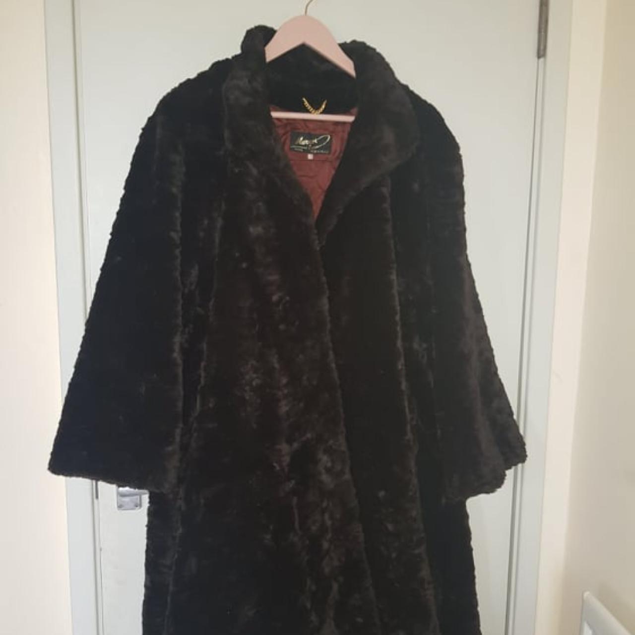 vintage 1960s Margot JJ Deray faux fur long coat,...