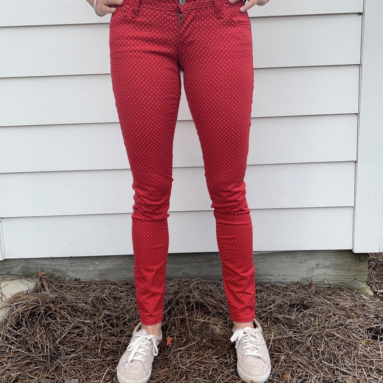 Old Navy Women's Red and Yellow Jeans | Depop