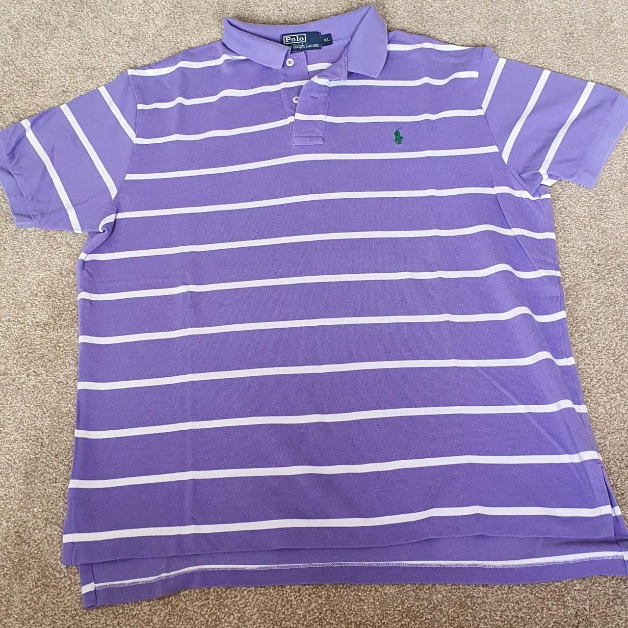 Polo Ralph Lauren Men's Purple and White Polo-shirts | Depop