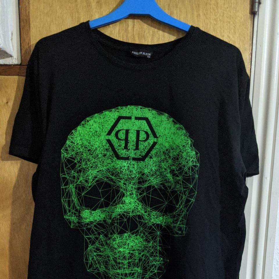 Philipp plein t shirt best sale green skull