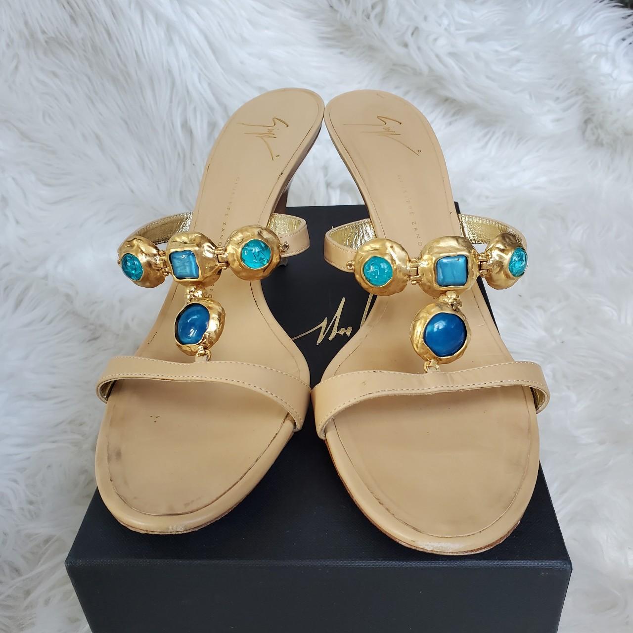 Turquoise deals jeweled sandals