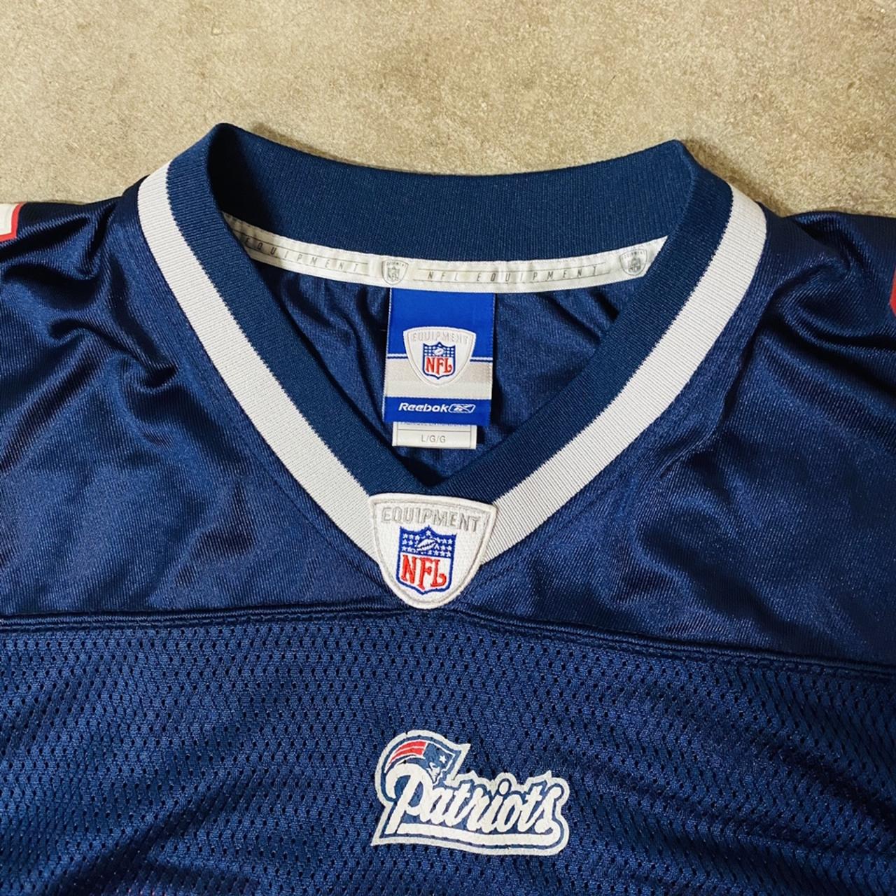 Reebok NE Patriots Blue Mens 4XL Jersey Stitched in - Depop