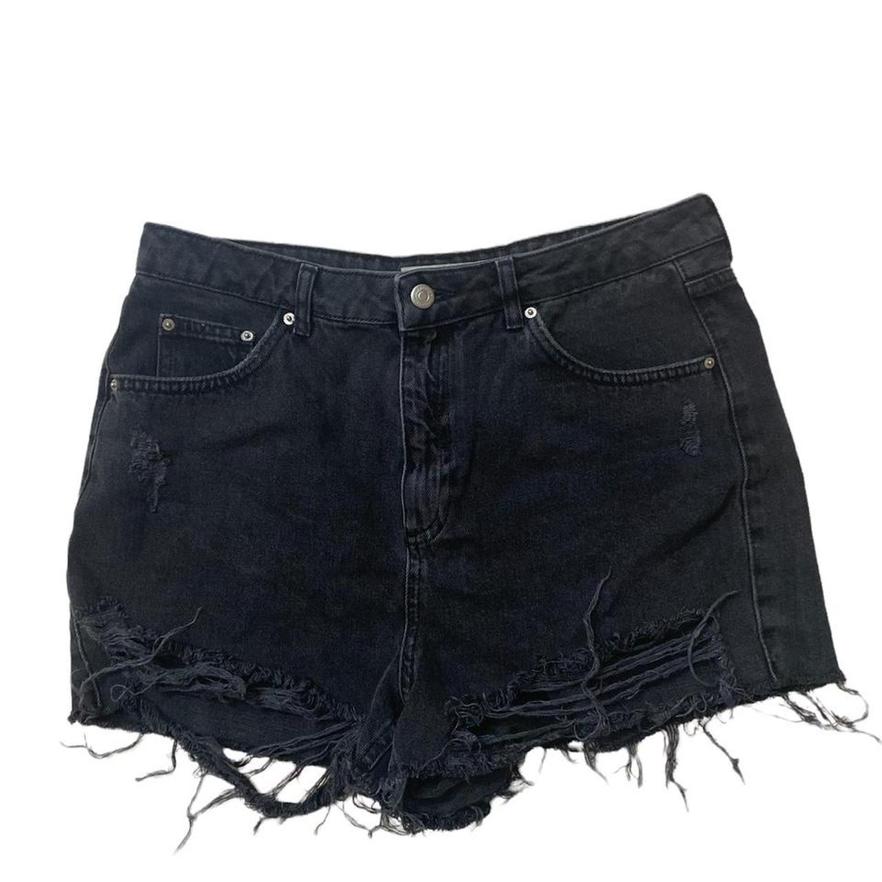 Topshop black best sale ripped shorts