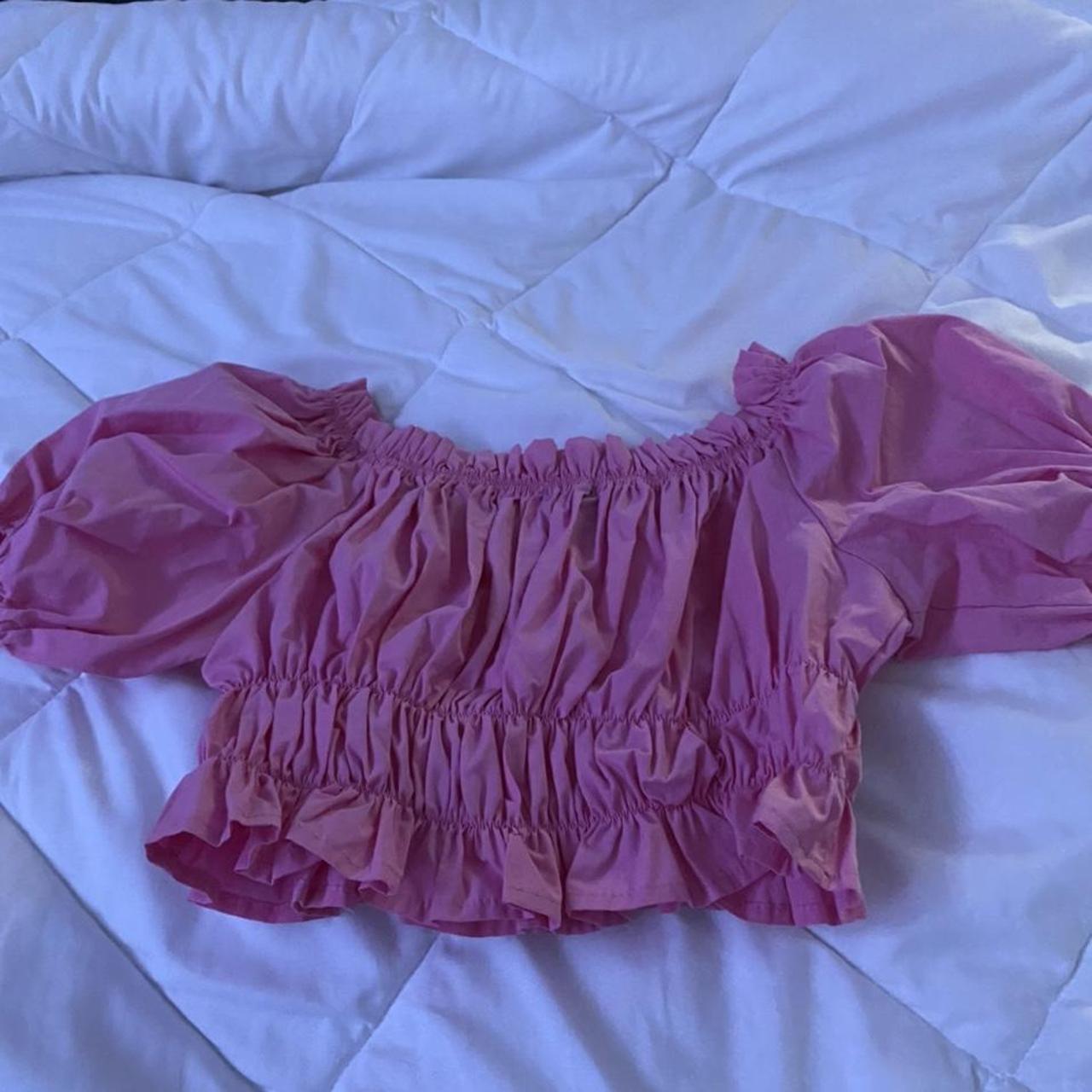 pink zara top xs so cute just not my style bought... Depop