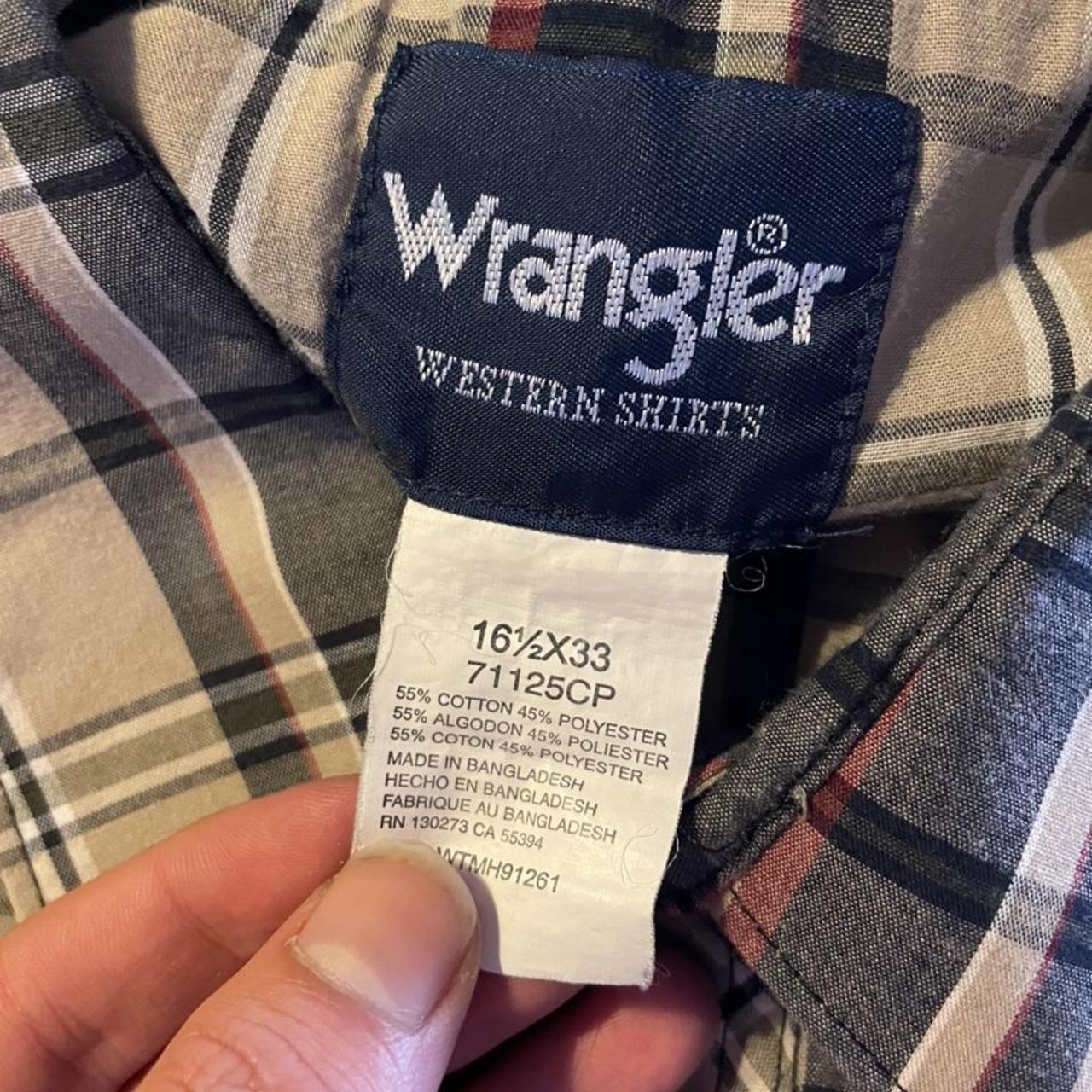 Vintage Wrangler Pearl Snap button up great... - Depop