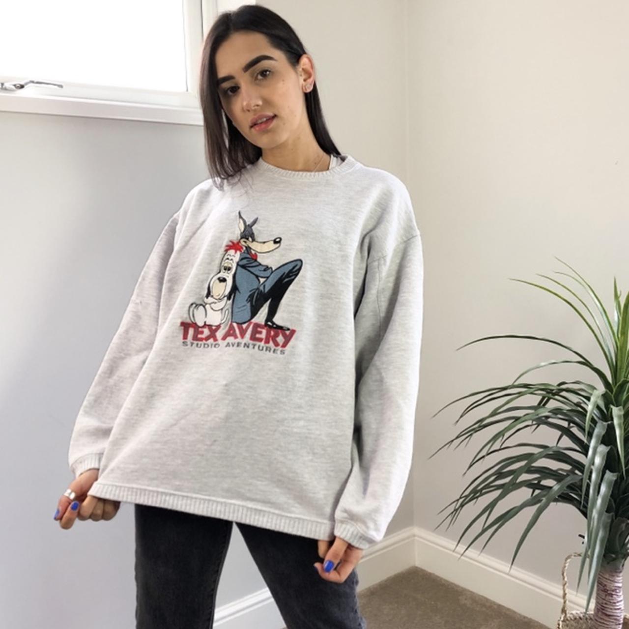 Tex Avery Droopy happy hound dog sweater sweatshirt.... - Depop