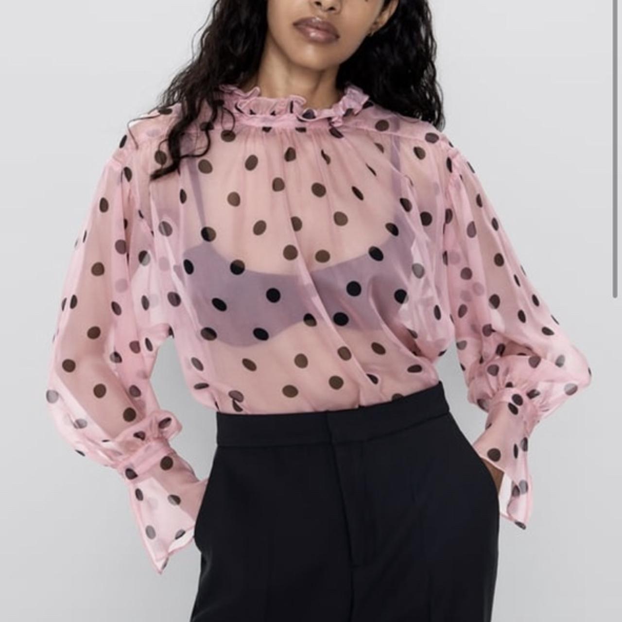 zara spot blouse