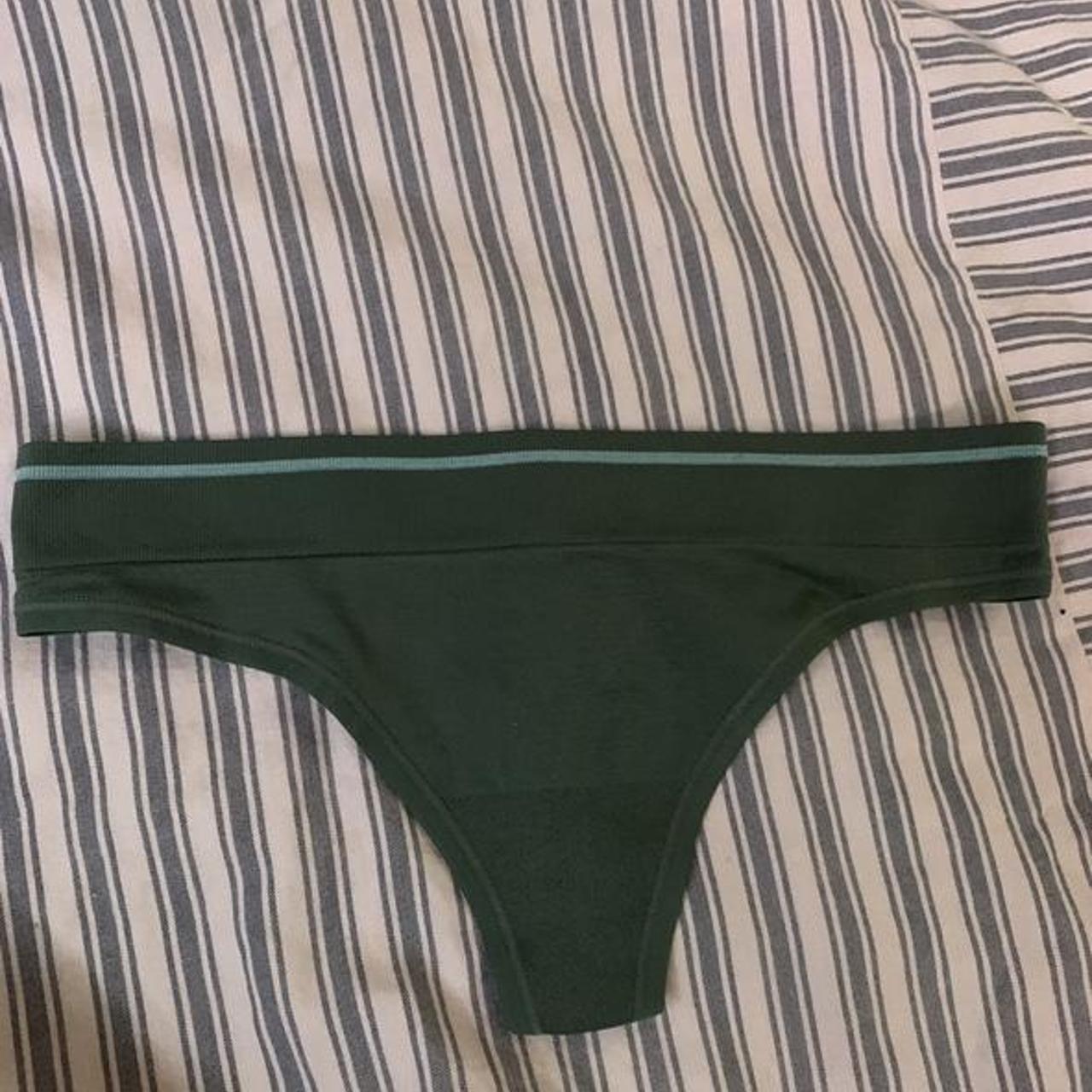 American eagle Aerie blue green ribbed thong Brand... - Depop