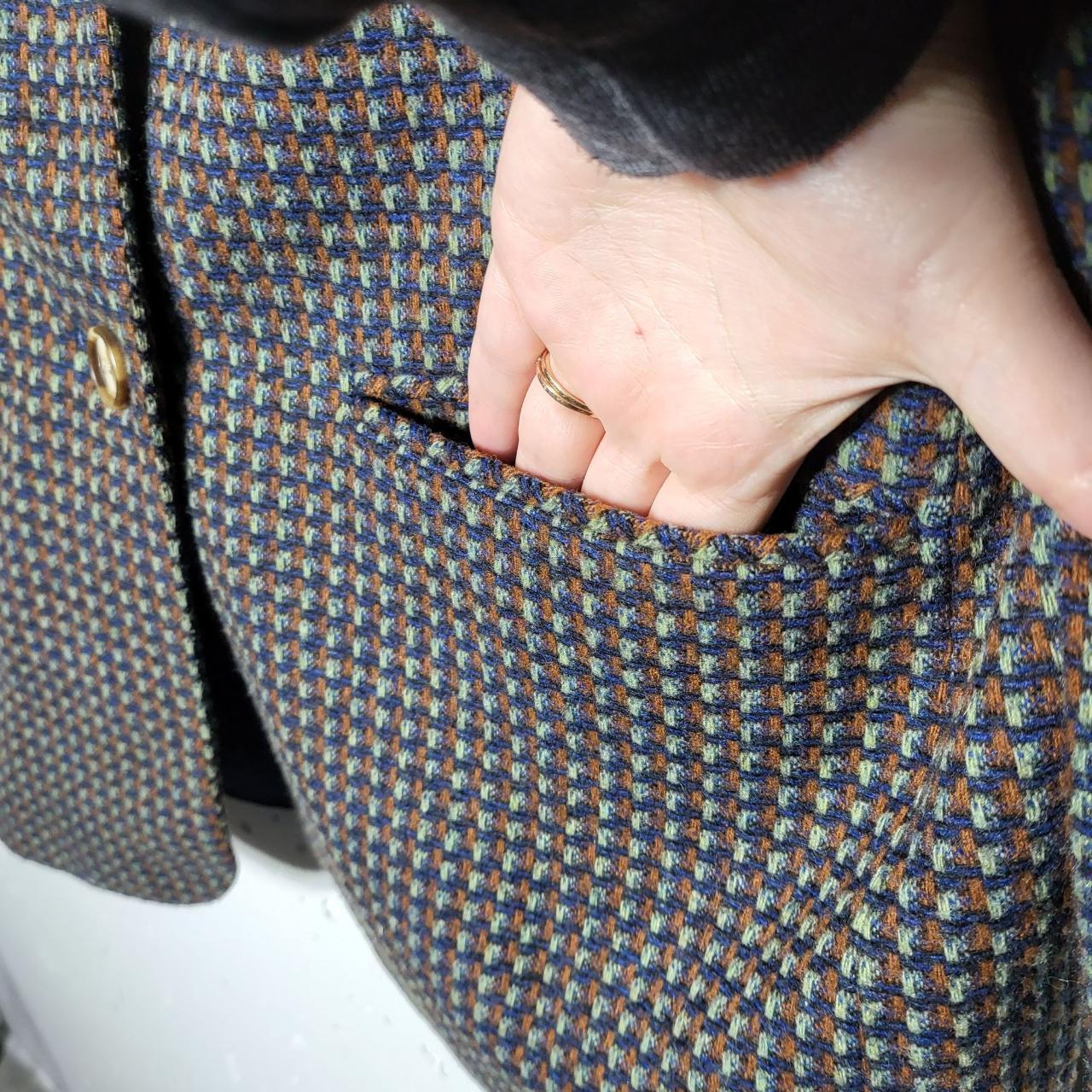 Vintage R.T.W. Plaid Button-Down Blazer with Pockets... - Depop