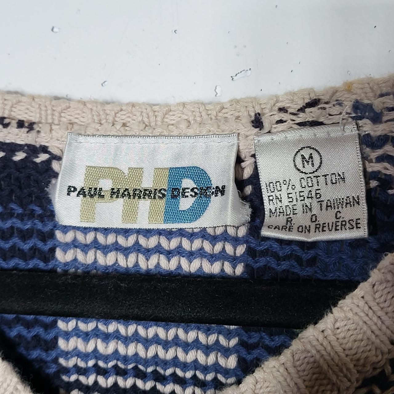 Vintage Paul Harris Design Plaid Sweater Blue... - Depop