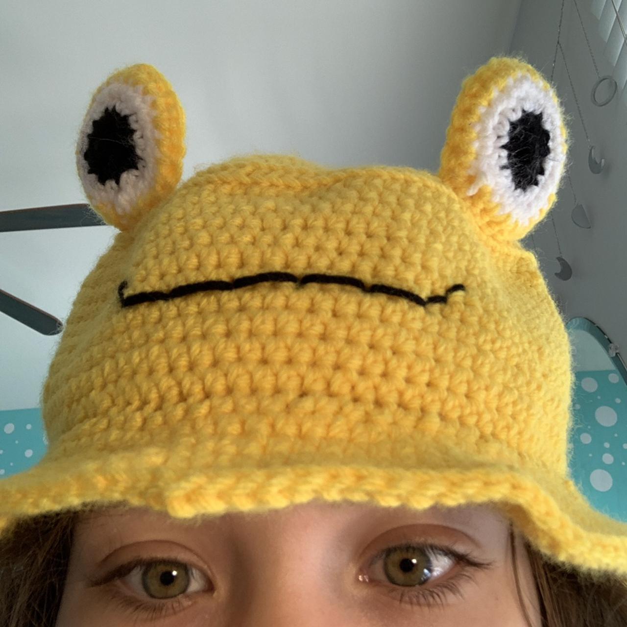 Depop Free People Crochet Bucket Hat Knitted Frog Bucket Hat