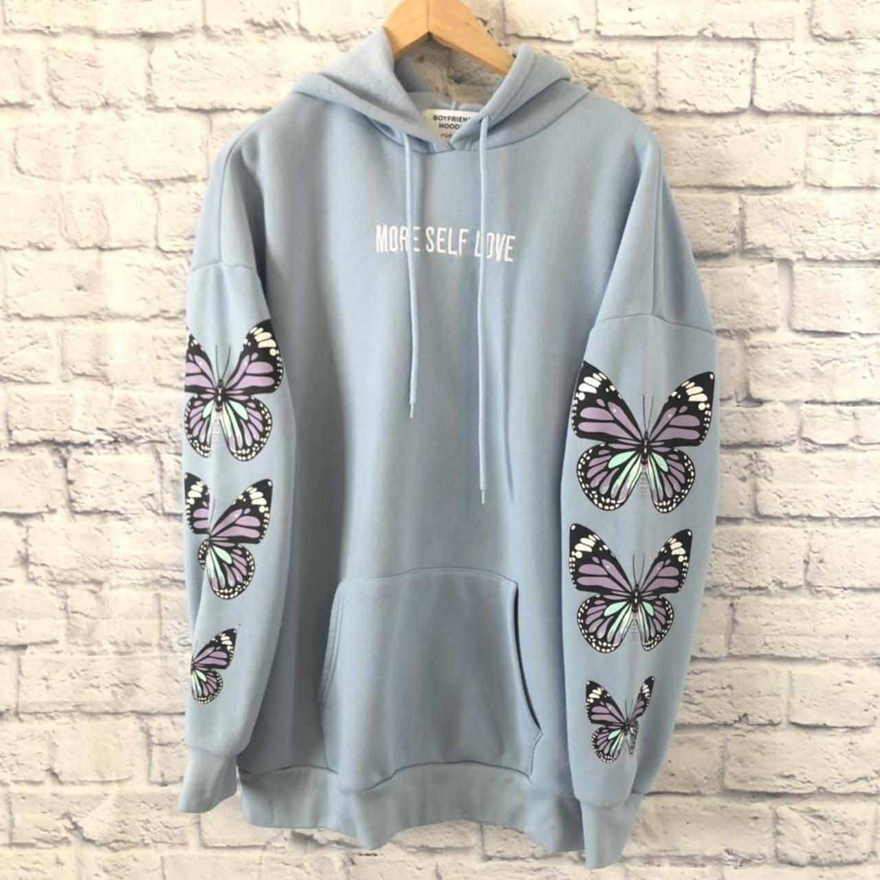 Light Blue “More Self Love” Butterfly hoodie. Cozy...