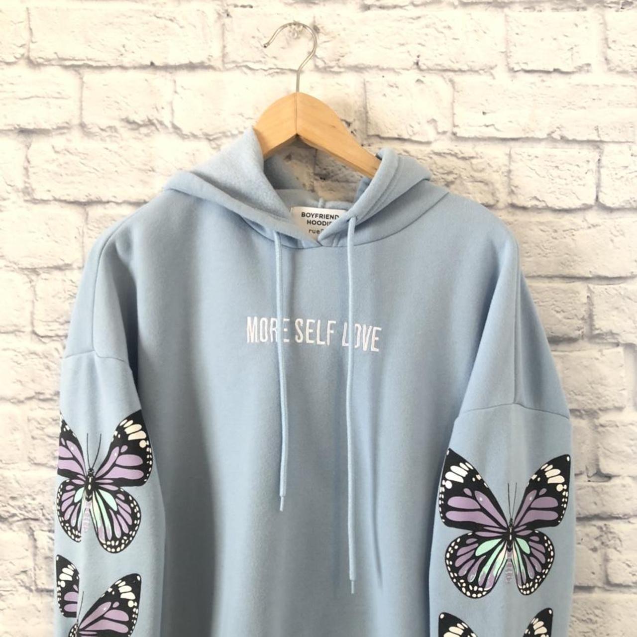 Light Blue “More Self Love” Butterfly hoodie. Cozy...