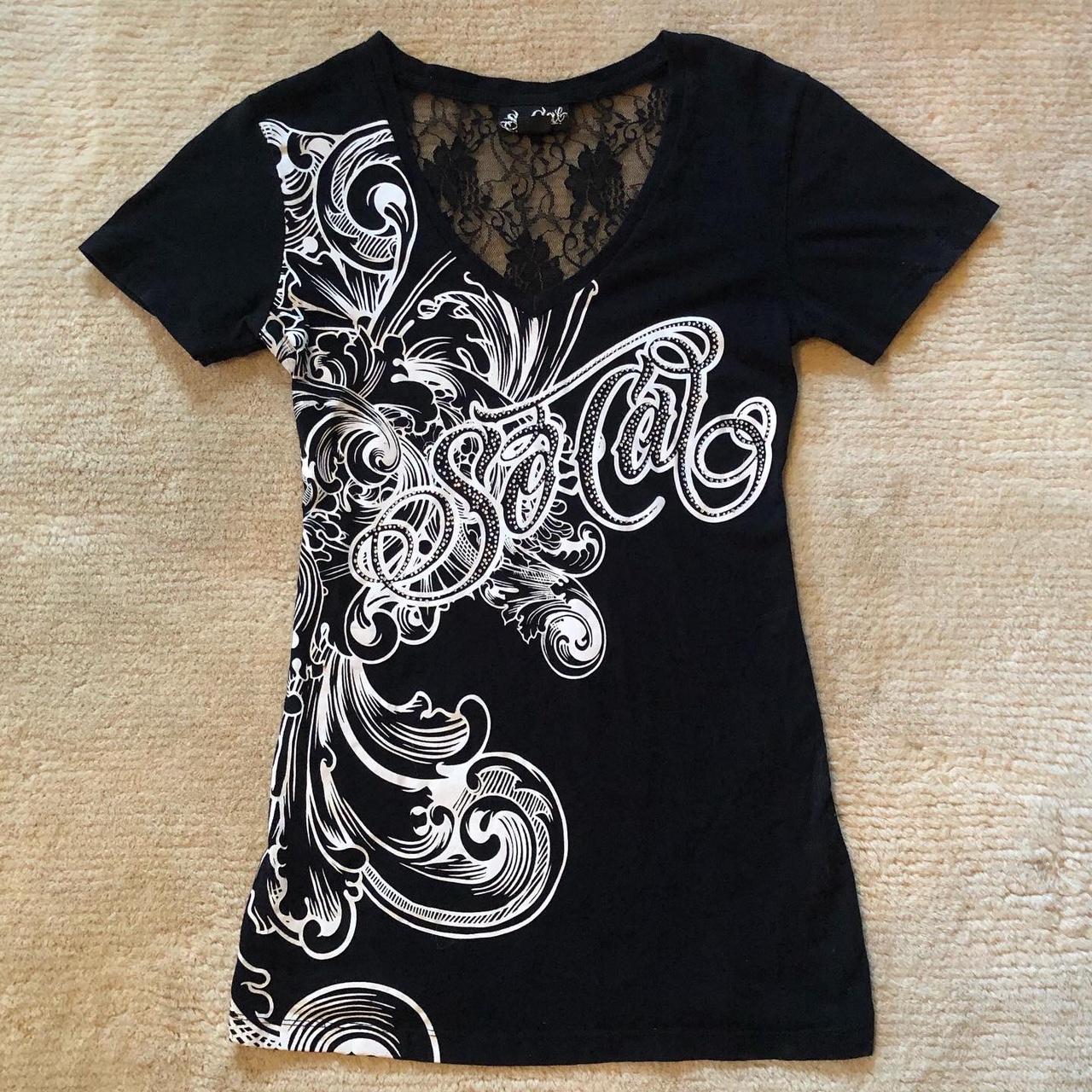 Women's Silver and Black Shirt | Depop