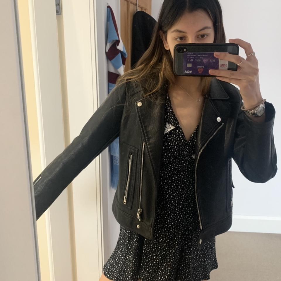 topshop teddy faux leather biker jacket