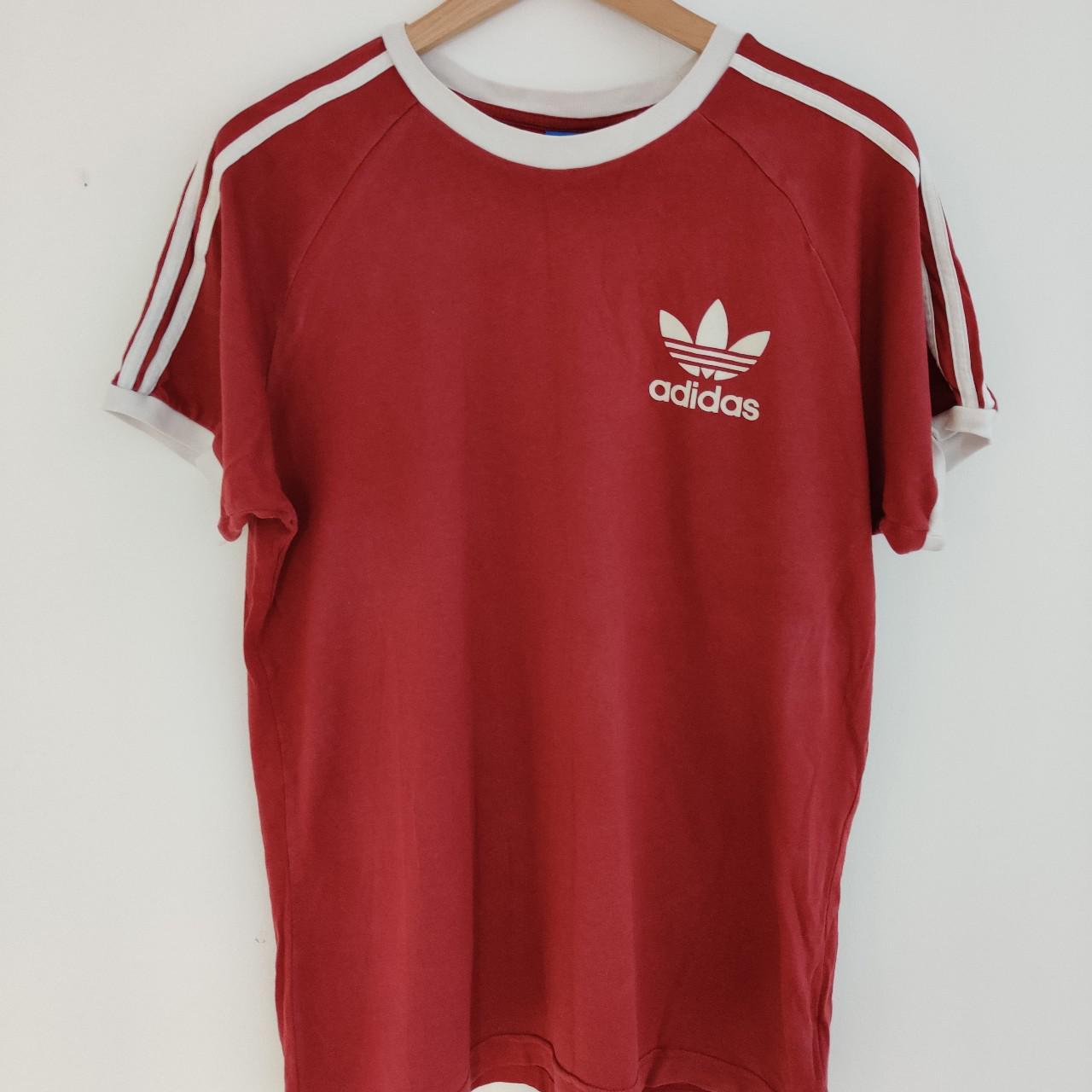 Adidas Men's Red T-shirt | Depop