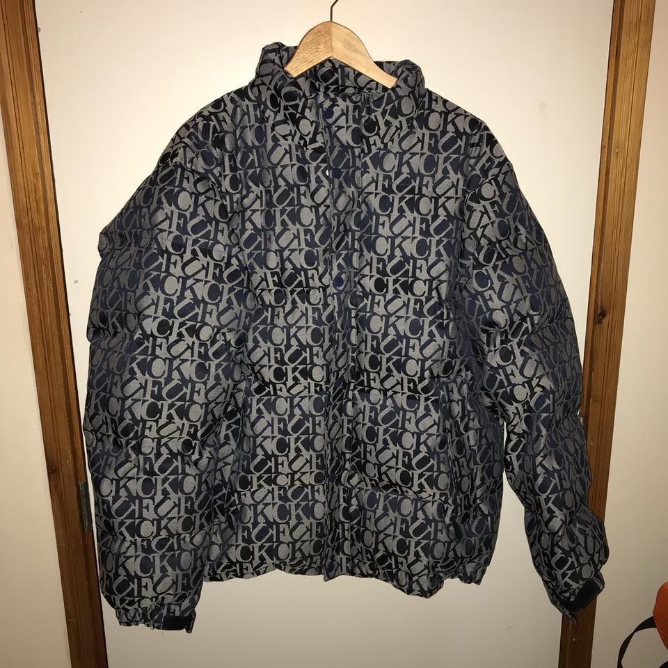 Supreme Fuck Jacquard puffy jacket, XL message for...