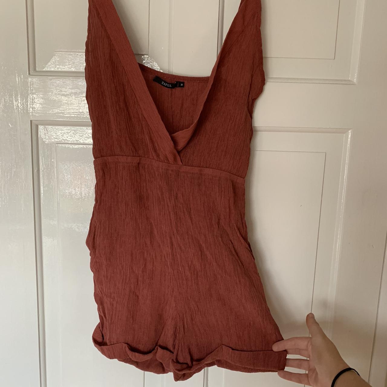 ZAFUL Women's Red and Orange Dress Depop