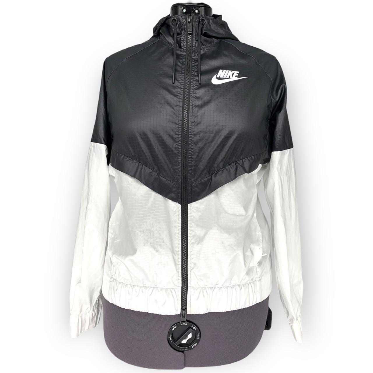 nike windrunner jacket women's black and white
