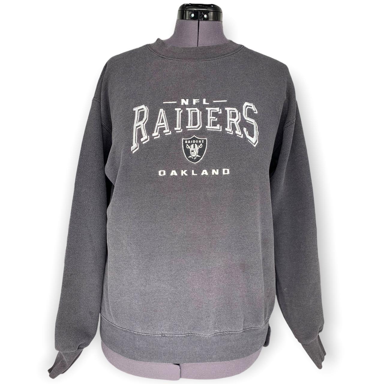 Vintage, Shirts, Vintage 9s Logo Athletic Black Oakland Raiders Pullover Crewneck  Sweatshirt