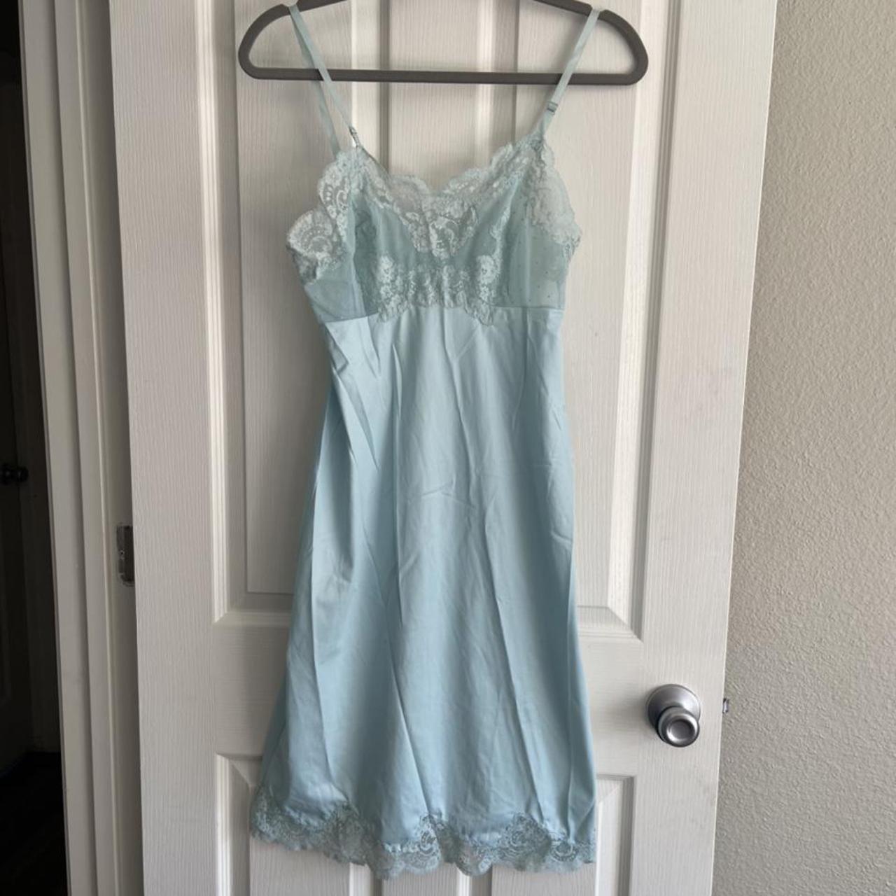 Vintage long baby blue nightgown! I found this piece... - Depop