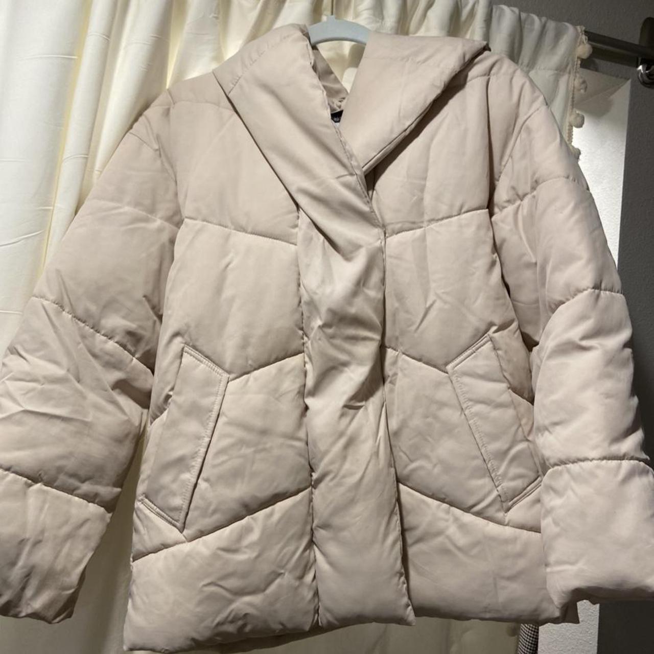 light tan puffer jacket