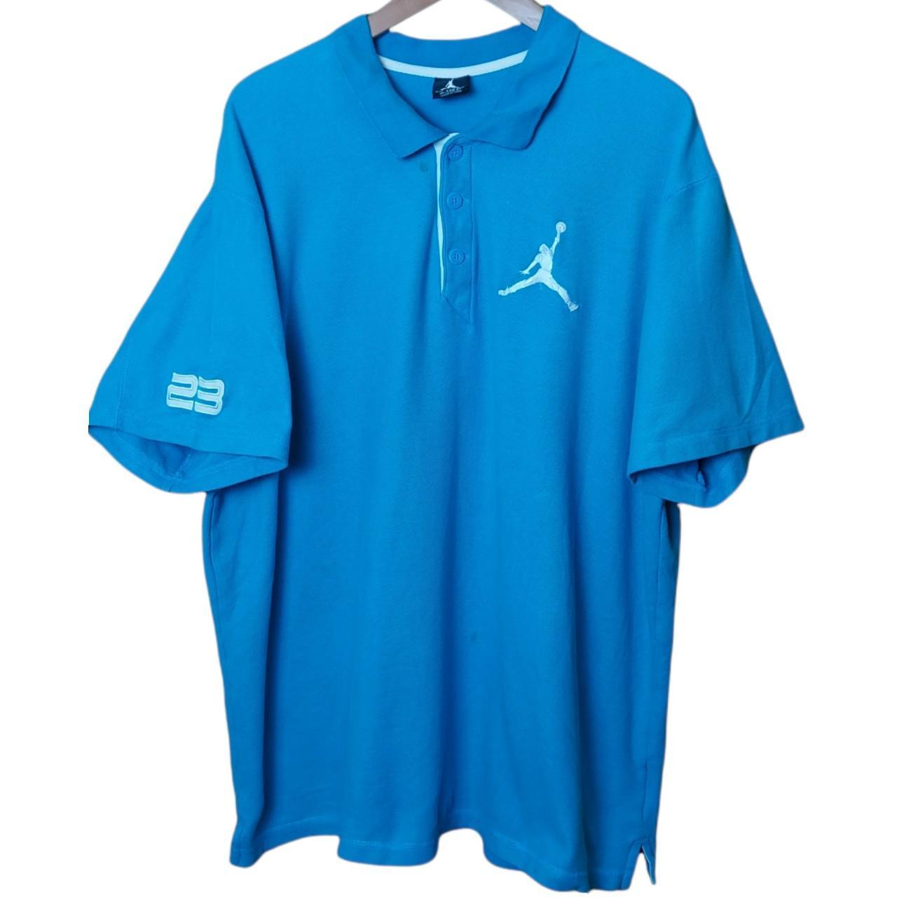 Blue Michael Jordan embroidered polo shirt mens size... - Depop