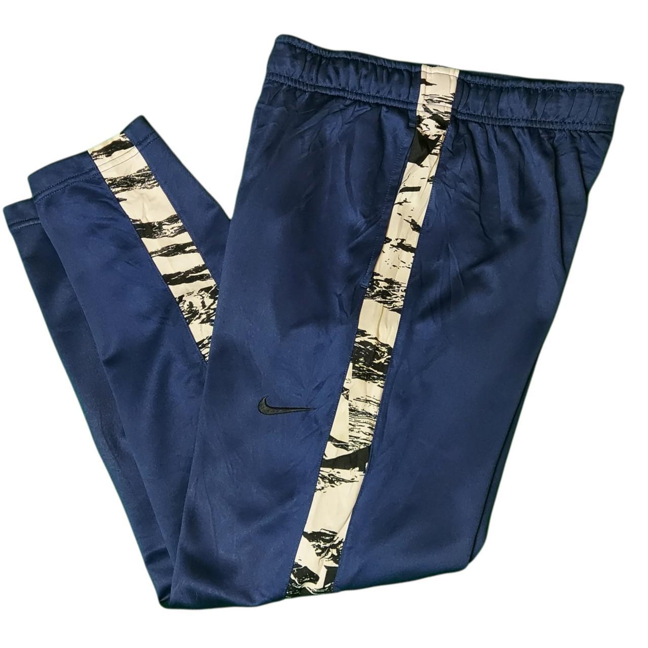 Nike DriFit jogging bottoms These navy and white... Depop