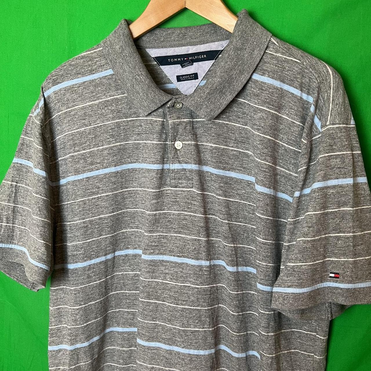 Tommy Hilfiger Polo Shirt Striped Tommy Hilfiger... - Depop