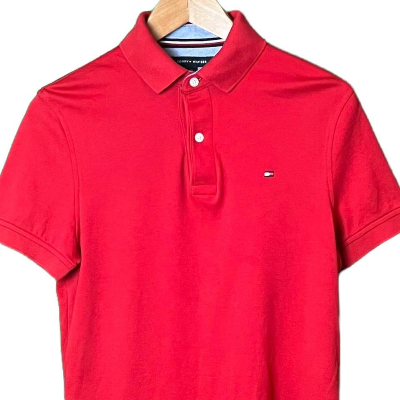 Tommy Hilfiger Mens Red Polo Shirts Depop