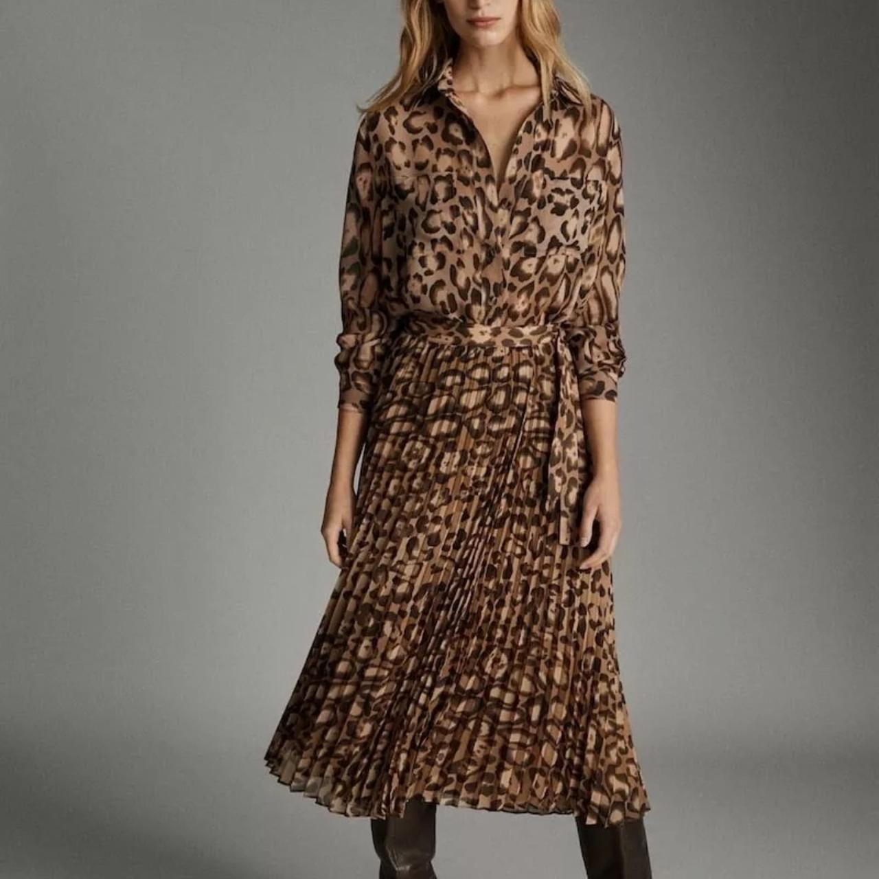 Massimo dutti leopard print dress sale