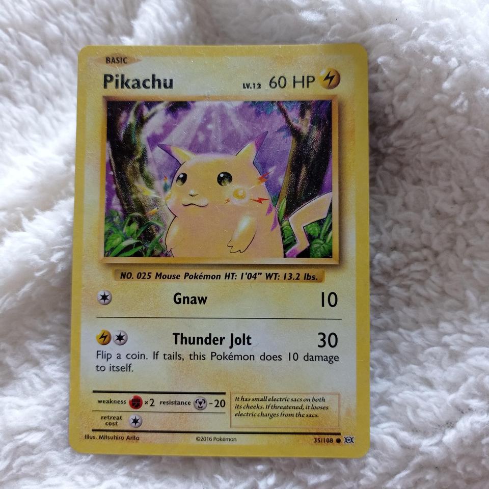 Pikachu Basic Pokemon card 35/108 LV 12 60HP - Mint